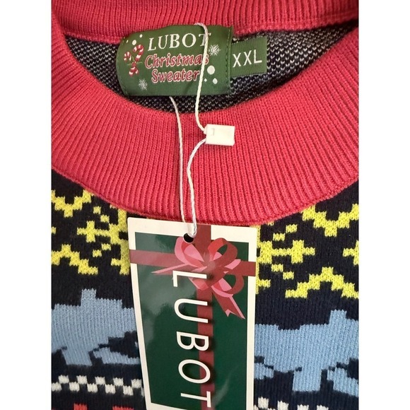 NEW Christmas Sweater Women's XXL Reindeer Snowflakes Holiday Crewneck - Picture 6 of 7